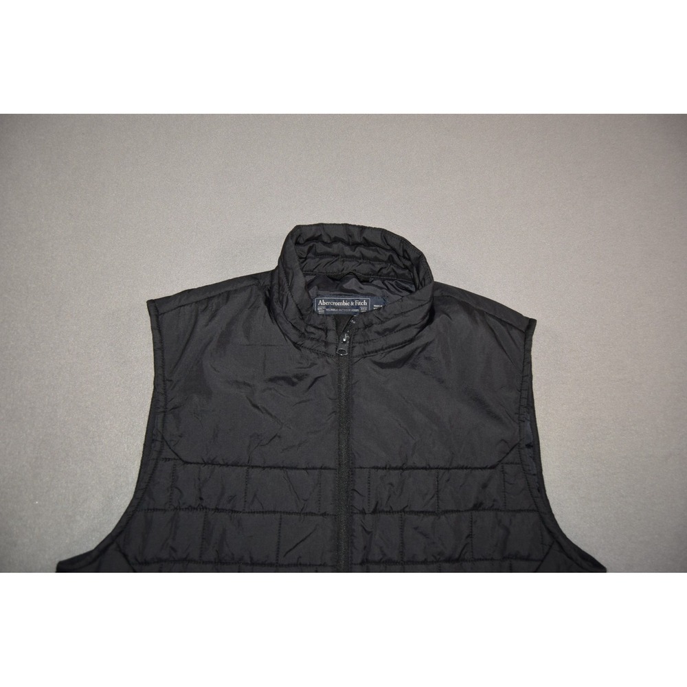 Abercrombie & Fitch Jacket Mens Medium Black Quilted Vest Primaloft Insulated - Picture 4 of 8